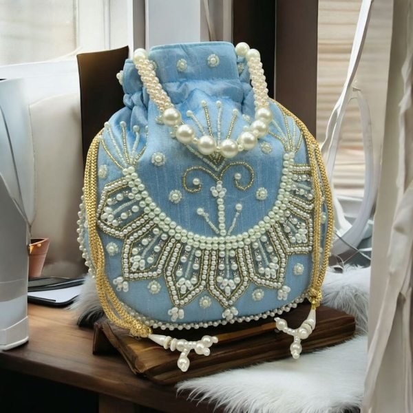 Luxury Pearl Potli Bag Elegant Handcrafted Clutch for Weddings , Gifting  & Parties Fashion Accessories Wholesale
