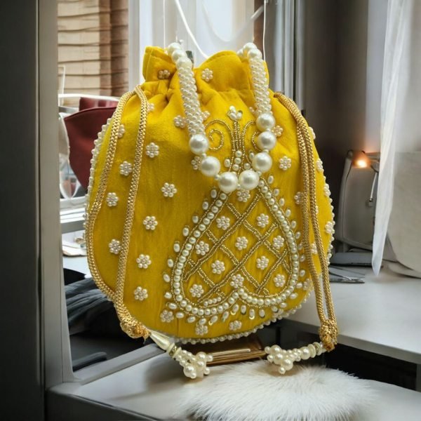 Luxury Pearl Potli Bag Elegant Handcrafted Clutch for Weddings , Gifting  & Parties Fashion Accessories Wholesale