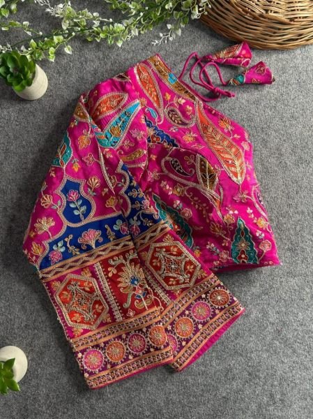 Luxury Rani Crepe Wedding Blouse with Printed Finish Perfect for Grand Functions Blouse Collection