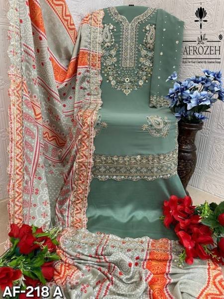 Luxury Pure Georgette Embroidered Pakistani Suits at Wholesale Price Embroidery Suits Wholesale