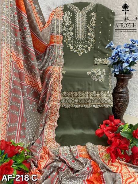 Luxury Pure Georgette Embroidered Pakistani Suits at Wholesale Price Embroidery Suits Wholesale