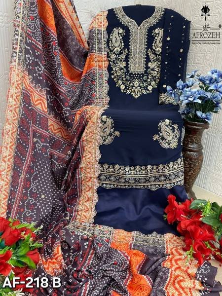 Luxury Pure Georgette Embroidered Pakistani Suits at Wholesale Price Embroidery Suits Wholesale