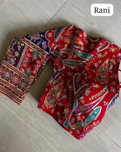 Luxury Rani Crepe Wedding Blouse with Printed Finish Perfect for Grand Functions Blouse Collection