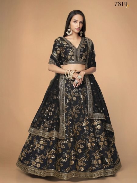 Luxury Semi Stitched Bridal Lehenga Choli Set with Dori   Zari Embroidery Wedding   Festival Wear