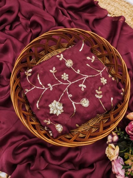 Luxury Silk Saree with Maggam Blouse Trending Wedding Look 2025 Embroidery Sarees Wholesale