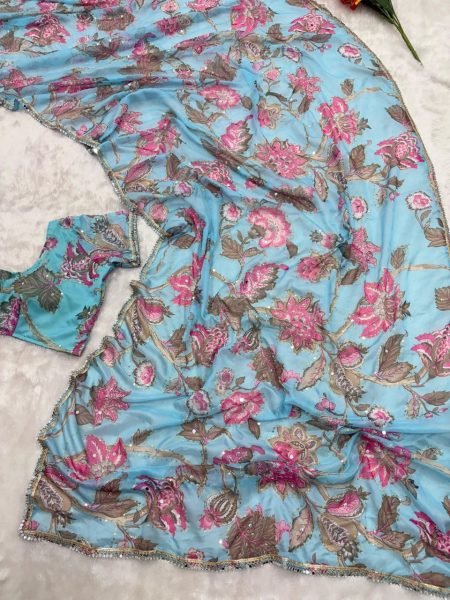 Luxury Tabby Silk Saree with Real Mirror Handwork    Sequins Perfect for Weddings Bollywood Fancy Sarees Wholesale