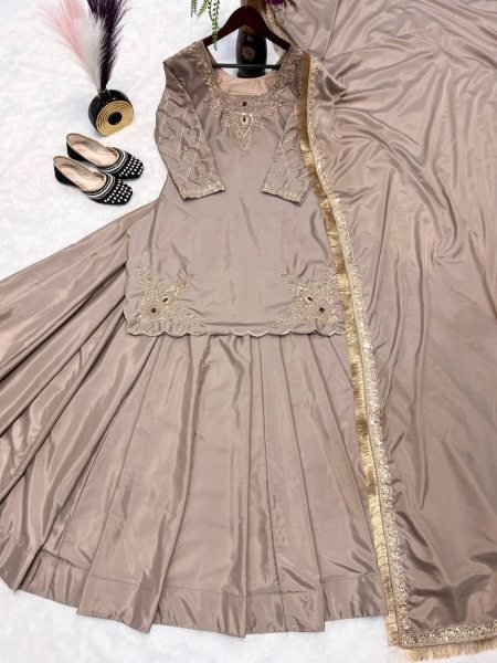 Luxury Wedding Lehenga Collection Natural Crepe Silk  Best Seller Embroidery Set from Surat Ready To Wear Collection