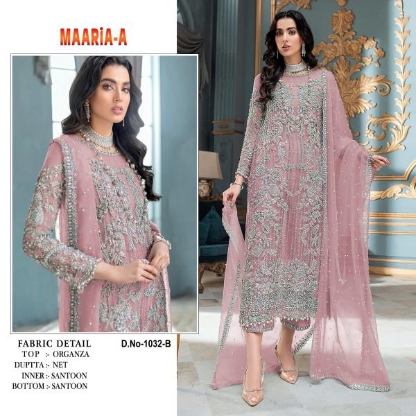 MAARIA- 1032 Heavy Orgenza With Multi Thread & Jari With Sequence Embroidery Pakisatani Salwar Suit Pakistani Suits Wholesale