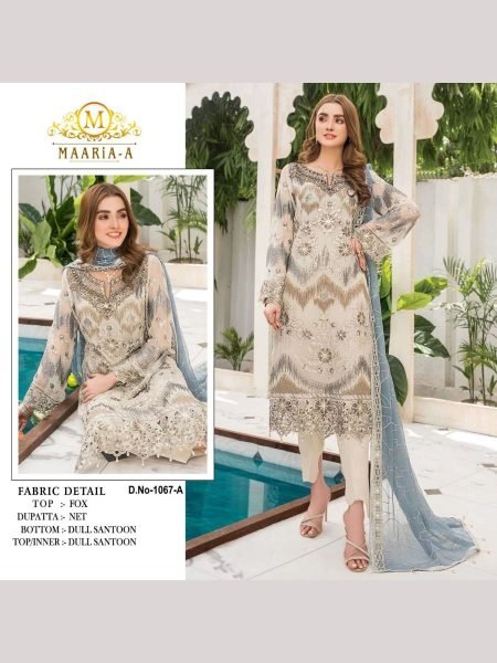 Maaria-a  Fox Georgette Embroidery Work Salwar Suit  Pakistani Suits Wholesale