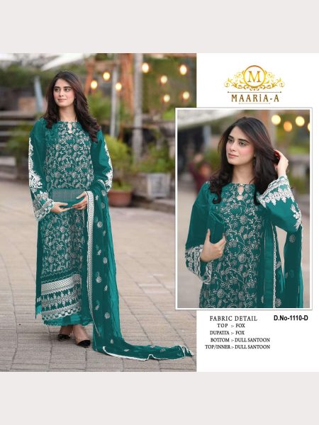 Maaria a Heavy Fox Georgette Pakistani Suits With Embroidery Work  Pakistani Suits Wholesale