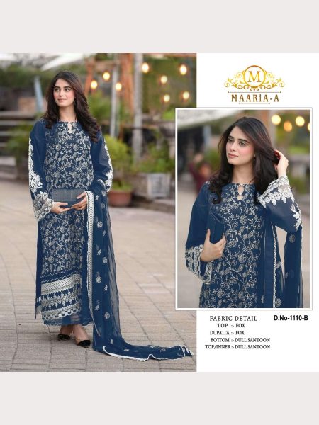 Maaria a Heavy Fox Georgette Pakistani Suits With Embroidery Work  Pakistani Suits Wholesale