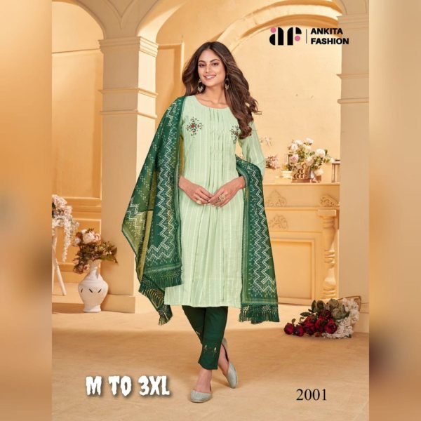 Marble Georgette Kurti Set  with Hand work  3 Piece Kurti Set