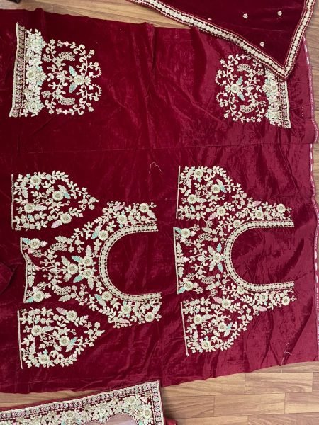Maroon Colour Velevt Bridal Lehenga Choli  Bridal Lehenga Choli