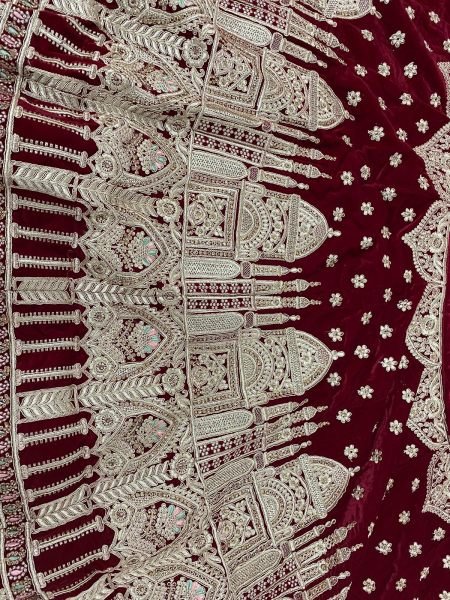 Maroon Colour Velevt Bridal Lehenga Choli  Bridal Lehenga Choli