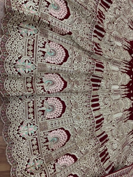 Maroon Colour Velevt Bridal Lehenga Choli  Bridal Lehenga Choli