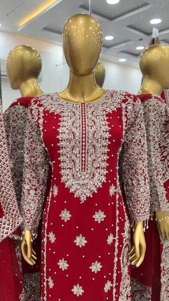 Maroon Georgette Readymade Pakistani Suit at Wholesale Rate Ready To Wear Collection