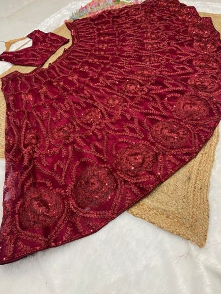 Maroon  Premium Soft Net  Latest Designer Lehenga Collection Designer Lehenga Choli