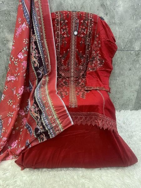 Maroon Rayon Pakistani Suit with Heavy Embroidery Hoor Tex  Pakistani Suits Wholesale