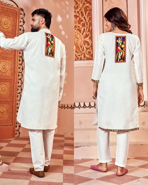 Matching Navratri Twinning  Cotton  With Embroidery    Stylish Pattern  Couple Collection  Couple Combo collection 