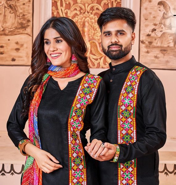 Matching Navratri Twinning  Cotton  With Embroidery    Stylish Pattern  Couple Collection  Couple Combo collection 