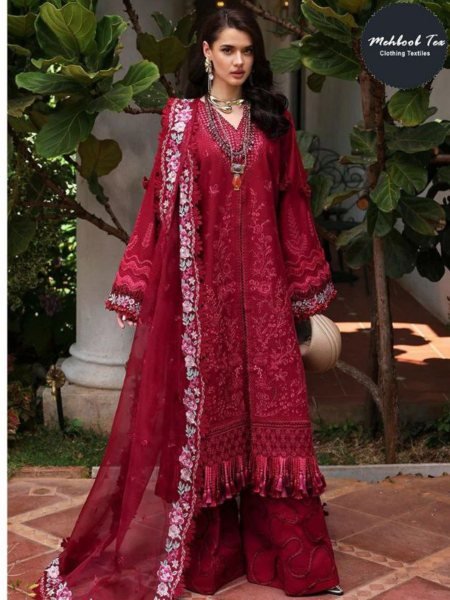 Mehboob Pure Cotton Heavy Self Embroidered Pakistani Salwar Suit Pakistani Suits Wholesale