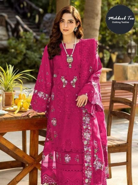Mehboob Tex Pure Cotton Heavy Embroidered Pakistani Salwar Suit at Wholesale Pakistani Suits Wholesale