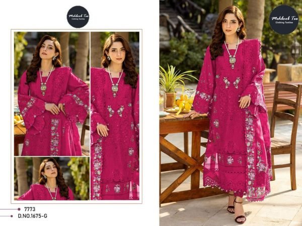 Mehboob Tex Pure Cotton Heavy Embroidered Pakistani Salwar Suit at Wholesale Pakistani Suits Wholesale