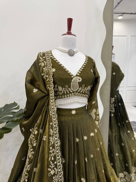 Mehendi Ready Jimmy Choo Bridal Lehenga Heavy Embroidery for Weddings Designer Lehenga Choli