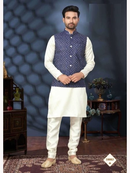 Men s Wear Silk Mastani Kurta with  Heavy Cotton Digital Print Koti  Kurta Pajama Wholesale