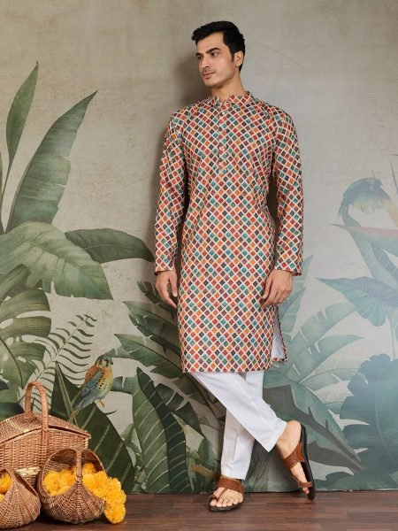 mens cotton kurta solid and printed ethnic wear for casual and festive look Mens Wear