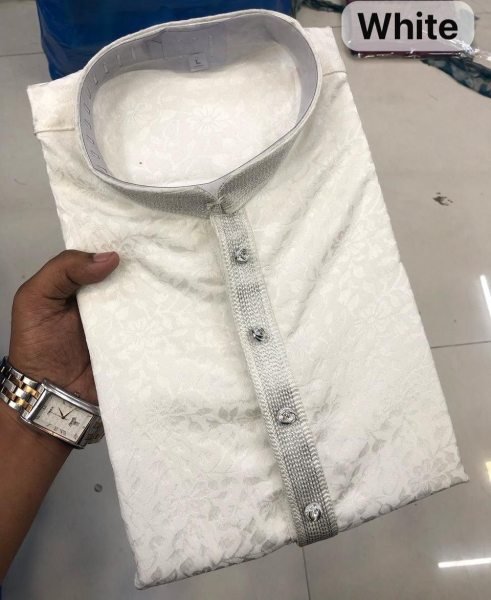 Mens Jacquard Kurta Pajama Imported Silk Wedding and Festive Look Kurta Pajama Wholesale