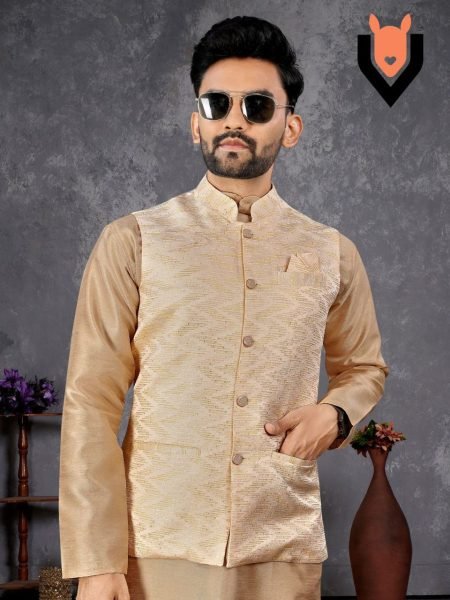 Mens Traditional Kurta Pajama with Jacquard Koti Festive Collection Kurta Pajama Wholesale