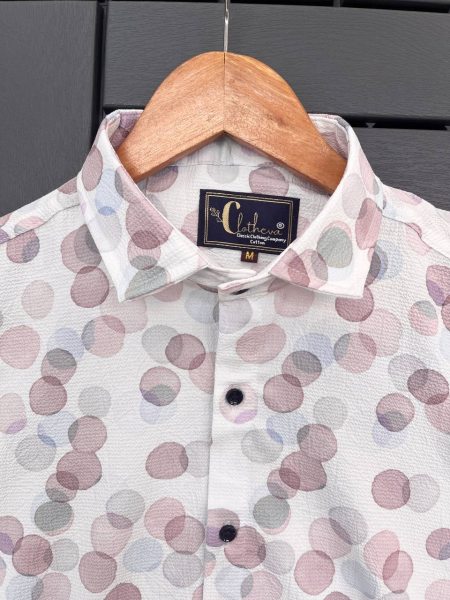  MENS WEAR POPCORN FABRIC HALF SLEEVE SHIRTS Mens Shirt