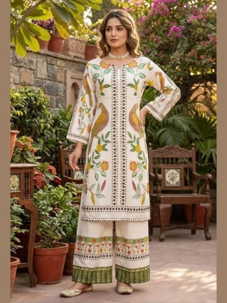 Minimalist White Casual Wear Poly Rayon Co Ord Set for Girls and Young Women Wear  CO ORD Sets