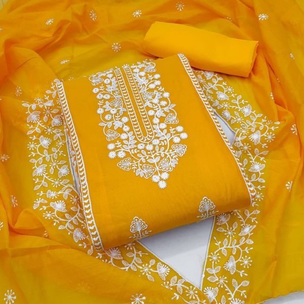  Modal Casual Wear Lucknowi Dress Material Color Set Matching Dress Material Wholesale