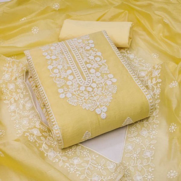  Modal Casual Wear Lucknowi Dress Material Color Set Matching Dress Material Wholesale