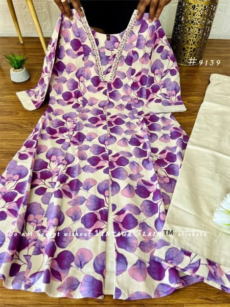 Modern Sophistication Premium Khadi Cotton 2 Piece Set with Applique Embroidery   Jerry Work Cotton Kurtis Wholesale