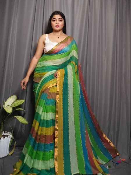 Most-Loved Mull Cotton Rainbow Saree Daily & Festive Wear Cotton Sarees Wholesale