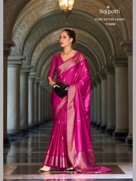 Most Popular Styles Pink Color Sattin Mungha Silk Saree Collection By Royal Export  Designer Wedding Sarees Wholesale