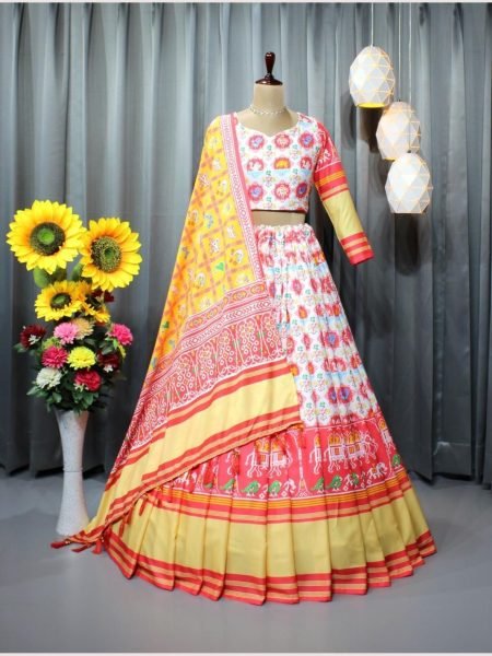 Most Trending Heavy Flair Soft Butter Silk Lehenga Choli  Navratri Lehnega Choli