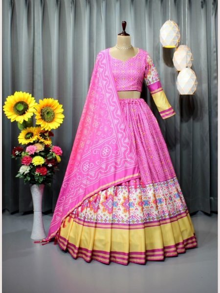 Most Trending Heavy Flair Soft Butter Silk Lehenga Choli  Navratri Lehnega Choli