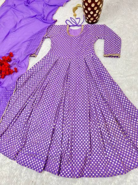 Most Trending Lavender Anarkali Gown For Women  Anarkali Kurtis 