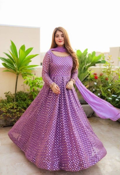 Most Trending Lavender Anarkali Gown For Women  Anarkali Kurtis 