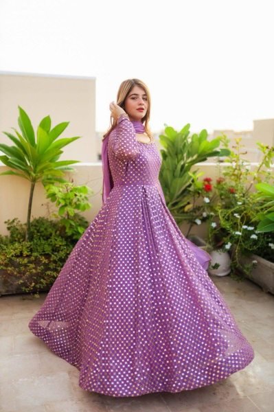 Most Trending Lavender Anarkali Gown For Women  Anarkali Kurtis 