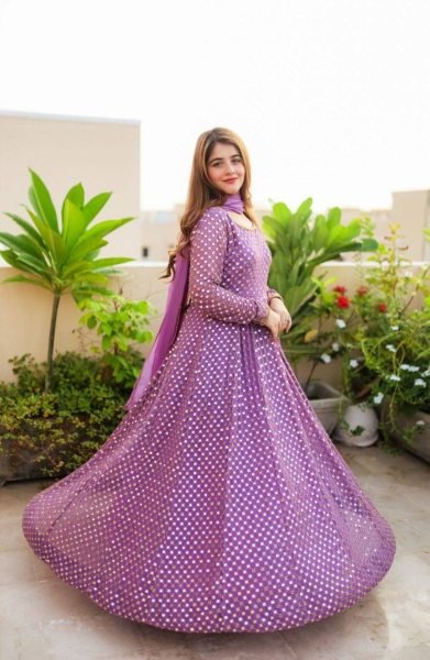 Most Trending Lavender Anarkali Gown For Women  Anarkali Kurtis 