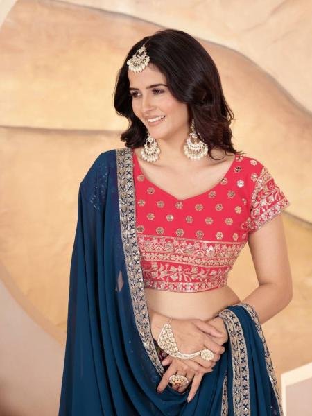 Multi Color Faux Georgette Lehenga Collection By Royal Export  Lehenga