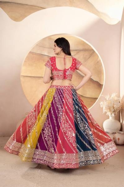 Multi Color Faux Georgette Lehenga Collection By Royal Export Designer Lehenga Choli