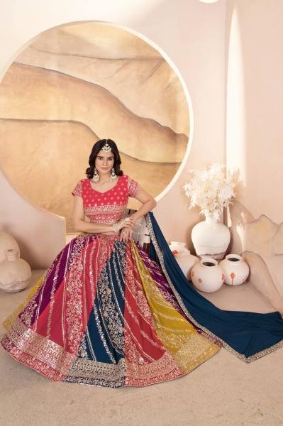 Multi Color Faux Georgette Lehenga Collection By Royal Export Designer Lehenga Choli