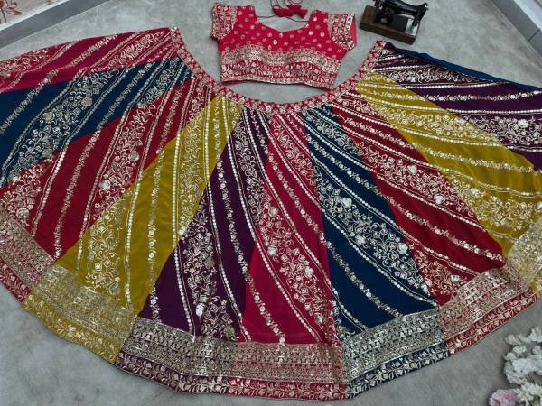 Multi Color Faux Georgette Lehenga Collection By Royal Export Designer Lehenga Choli