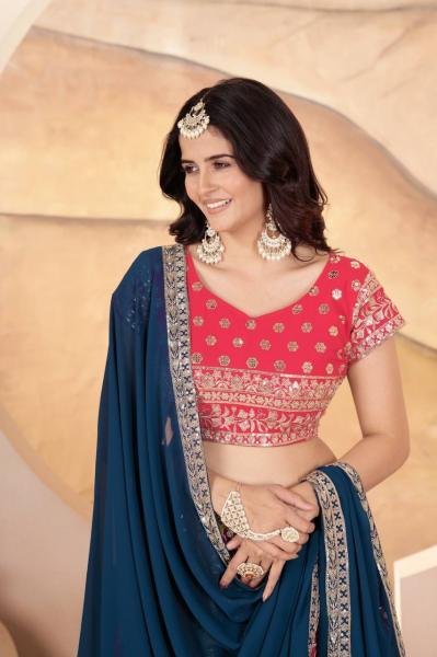 Multi Color Faux Georgette Lehenga Collection By Royal Export Designer Lehenga Choli